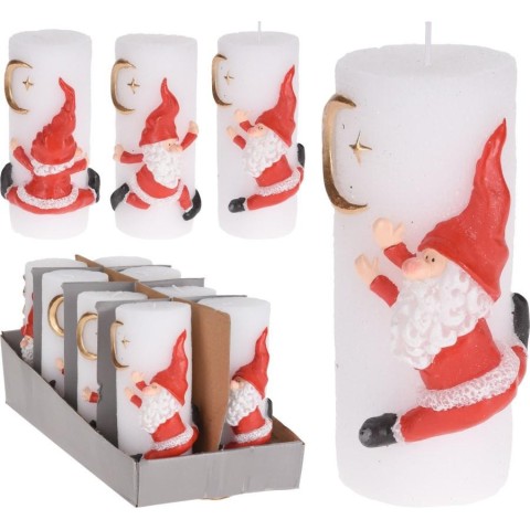 CANDELA GNOMO ROSSO 15CM 2ASS